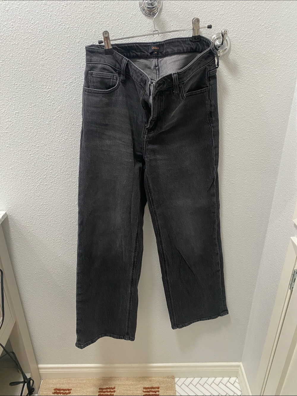 Quince Bella Stretch Wide Leg Jeans - Black Wash - Picture 4 of 4